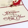 Cartoline di Natale fatte a mano Creative Kirigami Origami 3D Pop UP Biglietto di auguri con cartoline di Babbo Natale Forniture per feste festive