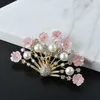 Light Luxury Fashion Ms Austrian Crystal Jewelry Pearl Brooch Clothing Accessories Temperament Peacock Wedding Brooches Gifts