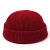 2021 Stickade hattar för kvinnor Skullcap Men Beanie Hat Vinter Retro Brimless Baggy Melon Cap Cuff Docker Fisherman Beanies Mössor Y21111