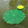 Dia 28 cm artificiell blomma pe lotus leaf diy bröllop hem pool dekoration vattenlilja gröna blad levererar 40 st