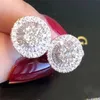 Charme 14k ouro laboratório diamante brinco real 925 prata esterlina jóias noivado brincos de casamento para mulheres presente de festa nupcial 210616