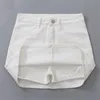 Dżinsowa spódnica kobiet lato wysoki talia A-line biały elegancki mecz Hakama 210708