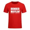 Mannen Korte Mouw The Office TV Show Dunder Mifflin Paper T-shirt O-hals Tee Shirts voor Afdrukken Katoen T-shirt 210706