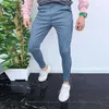 Moda erkek Slim Fit Şerit Iş Resmi Pantolon Rahat Ofis Sıska Uzun Düz Joggers Ter Pantolon Pantolon Y0811