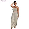 Women 2 Two Piece Dress Designer Sexy Bra Half Long Skirt Solid Color Off Shoulder Maxi Dresses Party Wear Casual Plus Size Set Clothing