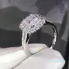 Joias de Prata Esterlina 925 Natural Moissanite Anel para Mulheres Oito Corações Joias Anillos Caixa de Anel de Casamento Pedra Preciosa