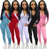 Womens Sexy Onesies Fashion Solid Color Jumpsuits Slim Long Sleeve Zipper Rompers Ladies Casual Sleeveless Long Pant One Piece Clothing