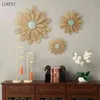 Chinese Metal Home Living Room Bedroom Background Flower Decoration Porch Wall Iron Pendant 210414