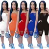 Verão Womens Shorts Outfits Duas peças Set Tracksuits Sleeveless Tracksuit Jogging Sportsuit Camisa Calças Ternos Suites Sport Suit 8510