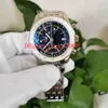 Perfekte Qualität JF Maker Herrenuhr Armbanduhren 46mm World GMT Blaues Zifferblatt Chronograph A24322121C2A1 ETA 7750 Uhrwerk Automatische mechanische Herrenuhren