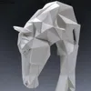 Horse Head Ornaments Animal Resin Home Decoration Nordic Geometric Origami Crafts Furnishings Living Room Desk Decor Statuette 210727