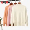 Strickwaren Pullover Weibliche Winter Frauen Pullover und Pullover Schwarz Rosa Gestrickte Warme Schlanke Pullover Weiche Rippen Pullover 210428