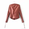 Autumn Winter Women Leather Jackets Basic Slim Turn-down Zipper Collar Motorcycle Punk Faux PU Leather Jacket Women Coat Female 210416