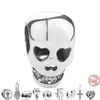 Outros 100% 925 Sterling Silver Skull Alien Charm Cross Cross Fit Charms Original Bracelet Diy Women Jewelry Gift