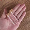 wholesale 24 pieces 14ml 24*60mm Test Tubes with Cork Stopper Glass Jars Vials Tiny bottles for Wedding Craftgoods