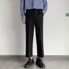 Men's Suits & Blazers Summer Thin Casual Pants Fashion Gray Black Suit Men Korean Loose Straight-leg Dress Mens Wide-leg S-3XL