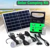 Solar Lamps Portable Generator Outdoor Camping Power Mini DC10W Panel Charging LED Lighting System Kit Remote Control Radio FM