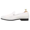 Blanc impression coton mocassin chaussures habillées à la main hommes mocassins britannique Style classique mâle fumer pantoufles grande taille