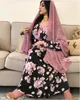 Modedesign kvinnors casual klänningar damer muslimska sexiga v-ringade tryckta mantel maxi long vestidos smlxlxxl