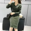 Sweater Skirt Long Sleeves Paragraph Over The Knee Loose Korean Version Spring Autumn Thick Women 210427