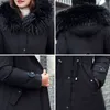 Parka pour femme à capuche avec doublure en laine de fourrure pour femme longue veste d'hiver épaisse poches à fermeture éclair manteaux rembourrés solides pour femme 211216