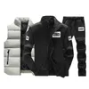Trainingspakken Heren Polyester Sweatshirt Sporting Fleece Winter Vest + Jas + Broek Casual Heren Track Suit Sportswear Fitness 211109