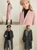 Ullblandningar Vinter Kvinnor Mode Varm Solid Lapel Dubbelbröst Loose Elegant Kvinna Woolen Coat 11940573 210527