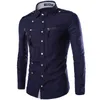 Marke Männer Hemd Mode Design Herren Slim Fit Baumwolle Kleid Hemd Stilvolle Langarm Shirts Chemise Homme Camisa Masculina 210629