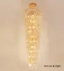 Modern Altın Dalları Kristal Avizeler LED Romantik Ağaç Avize Işıkları Fikstürü Avrupa Büyük Uzun Merdiven Ev Kapalı Aydınlatma Çapı120cm H280cm