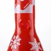 7mm 두꺼운 유리 스트레이트 튜브 물 담뱃대 크리스마스 스타일 물 파이프 얼음 핀치 크리스마스 비커 봉 18.8mm 여성 합동 WP21102