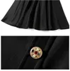 Vintage elegancki dekoracje guzików 90S Retro damskie ubranie na klapkę Midi Casual Chick Church Roszki 2105134269600