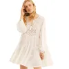 Beach Caftan Robe Cover-ups Tunique en coton blanc pour femmes Pareo Maillot de bain Cover-up Sexy Wear # Q920 210420