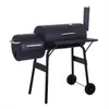 2022 pratos de embalagem frade charcoal grade churrasco com fumante de deslocamento / rodas / calibre de temperatura para pátio piquenique ao ar livre camping cozinhar