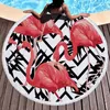 Nova rodada Flamingo Imprimir Toalha de Praia Microfiber Bath Towel Folha Padrão Seaside Almofada Areia Praia Ao Ar Livre Piquenique Camping XG0396-1