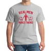 Men's T-Shirts Real Men Make Twins T-Shirt Funny Father To Be Dad Pregnant Daddy TShirt Short Sleeve Hip Hop T Shirt Fashion 247f
