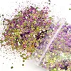 Nail Glitter 50g/bag Chameleon Art Mix Size Chunky Hexagon Laser Sequins Colorful Shiny Mermaid Manicure Flakes Decoration WS#54