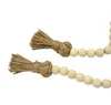 Bois Perles Tassels Décor Ferme Maison Vintage String Corde Corde Perles Tassel Hangs Festival du ménage Décoration HHC7095