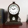 Nordic Retro Table Clock Silent Pendul Large Desk Clock American Vintage Bedroom Bedside Desktop Clock Living Room Presentidéer 211112