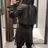 المرأة أنيقة الأزياء مع أزرار معدنية سوداء playsuits خمر طويلة الأكمام جيوب الإناث حللا موهير 210416