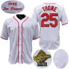 Jim Thome Jersey 2018 Hall of Fame Patch 1995 WS Navio Branco Cinza Jogador Vermelho Fãs pulôver saudação para serviço Botão branco Voltar tamanho S-3XL