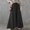 Skirts Female Solid Maxi Long Skirt Summer Elastic Waist Women Elegant A-line Bohemian Beach Jupe Faldas 5XL