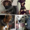 2 Wide Pet Dog Bandana Collars Leather Spiked Studded Pet Dog Collar Scarf Neckerchief Fit For Medium Large Dogs Pitbull Box262v