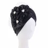 Flowers Beaded Beanies Cap Fashion African Muslim Women's Pleated Bonnet Party Wedding Top hats New Female Headwear