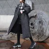 [EAM] Cappotto imbottito in cotone caldo irregolare con fasciatura Manica lunga Loose Fit Parka da donna Moda Autunno Inverno 1DD0731 211011