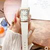 Relógios de moda feminina senhora menina retângulo cor correspondência estilo pulseira de couro relógio de pulso tc01284e