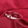 Fashion Round Form Silver Armband 925 Sterling Gold Bangle Gifts for Women INTE22