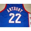 Nikivip High School All American Carmelo Anthony #22 Blue Retro Basketball Jersey Herrstygning Anpassad valfritt nummernamntröjor