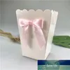 6pcs Bow Paper corn Boxes Corn Candy Sancks Favor Bag Wedding Birthday Movie Party Treat Favors White Bow-knot Gift Box Factory price expert design Quality Latest