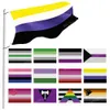 Regnbåge Pride Flaggor 90 x 150cm 3 * 5ft Anpassad banner Metallhål Grommets Icke-binär aromantisk läppstift Lesbisk Asexual kan anpassas