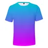 Męskie Koszulki Neon T-shirt Mężczyźni / Kobiety Lato Zielona T Shirt Boy / Girl Solid Color Topy Rainbow Streetwear Tee Kolorowe 3D Drukowane dzieci